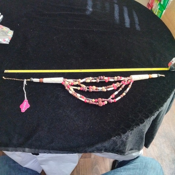 Iris Apfel & Bajalia Wood, Bone and Resin Multicolored Beaded Statement Necklace - Picture 8 of 12